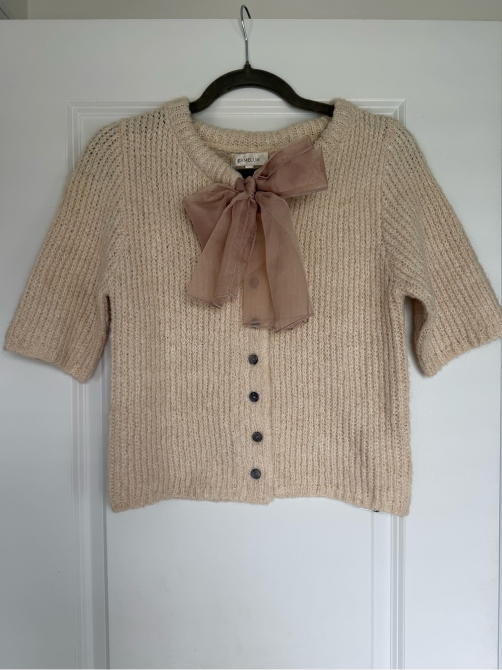 NWT Camellia Grace Chiffon Bow Cardigan - Picture 9 of 13